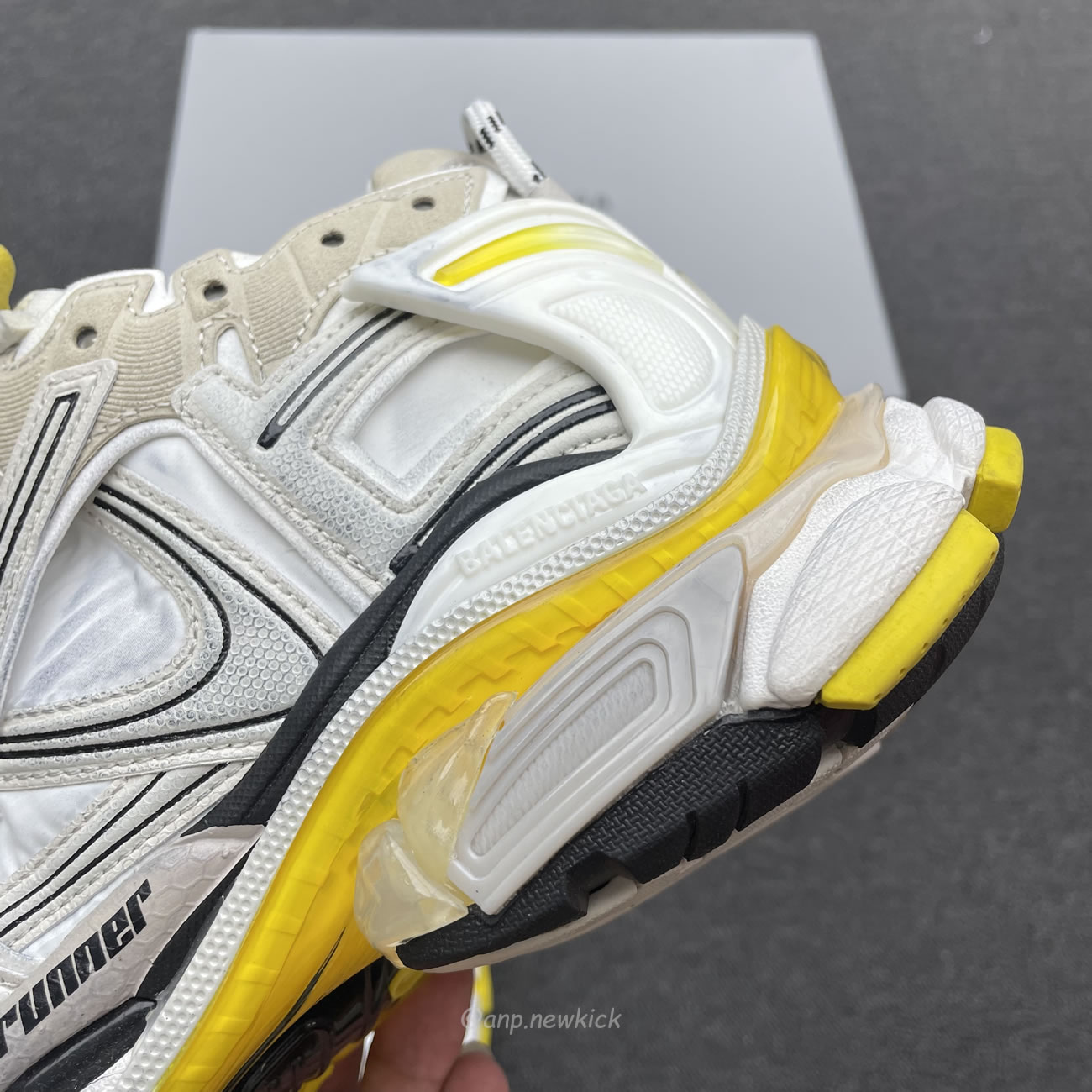 Balenciaga Runner Nylon Grey White Yellow Womens 772774 W3rny 9170 (4) - newkick.app